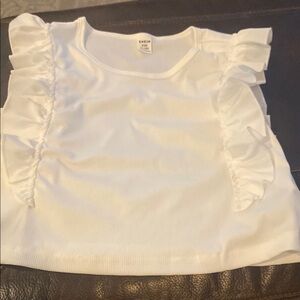 SHEIN White Ruffled Tank Top
